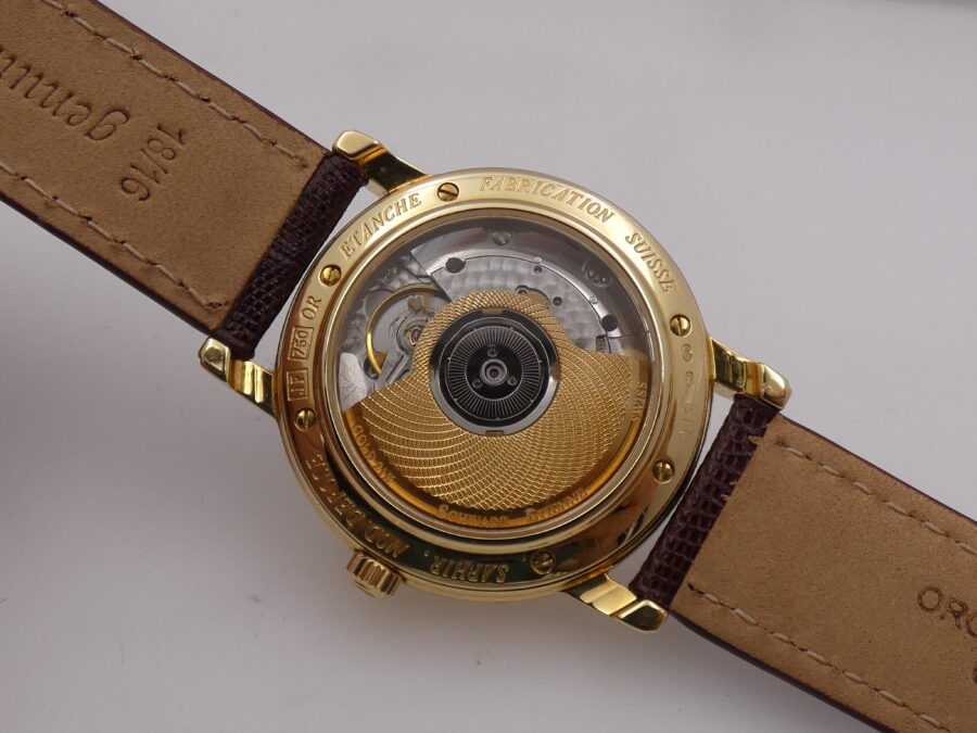Schwarz Etienne Day Date GMT Oro Massiccio 18Kt WITH BOX TOP CONDITION 710401 Power Reserve Automatico Rotore Oro 21Kt - immagine 18