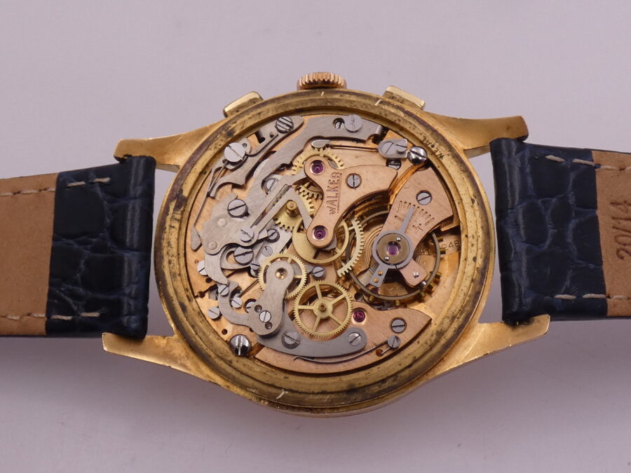 Cronografo Walker Bicompax  Oro Rosa 18Kt Jumbo 38mm Antimagnetico ANNI '50 Carica Manuale Calibro 248 Vintage - immagine 17