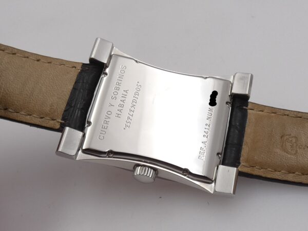 Cuervo y Sobrinos Espléndidos Autorecargante A2412 Oversize Pink Dial TOP CONDITION Acciaio ANNI 2000