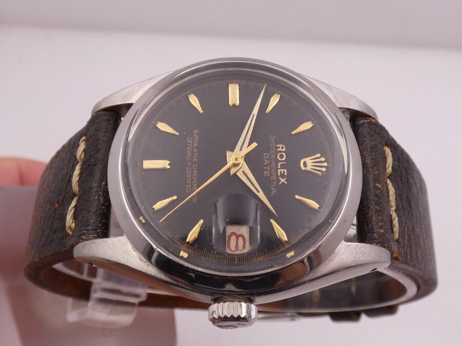 Rolex Oyster Perpetual Date 6534 GILT DIAL Roulette ANNO 1959 Automatico Acciaio Rotore a Farfalla - immagine 3