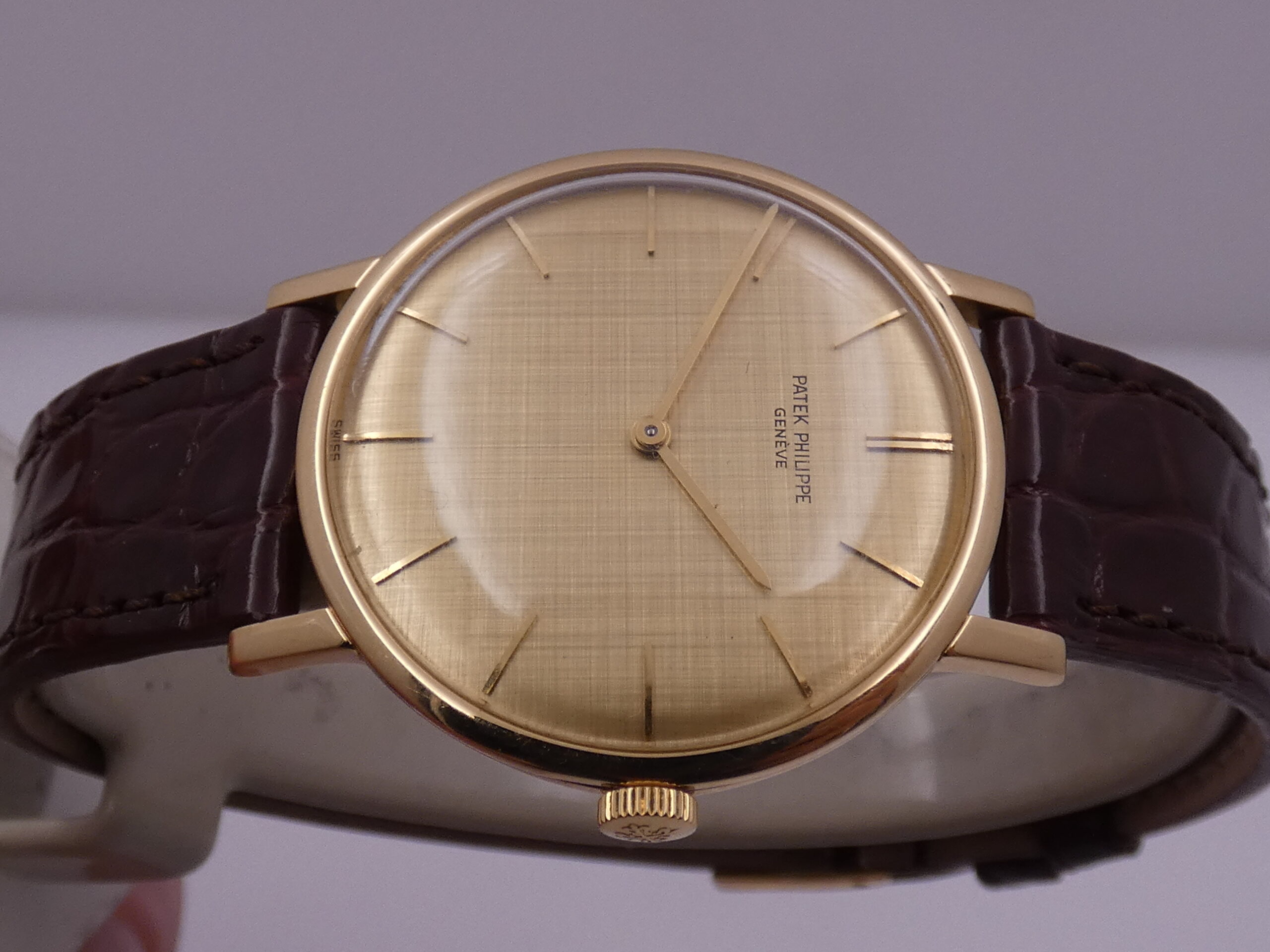 Patek Philippe Calatrava 3426 Oro Massiccio18Kt Texured Dial ANNO 1965 Manuale Vintage - immagine 4