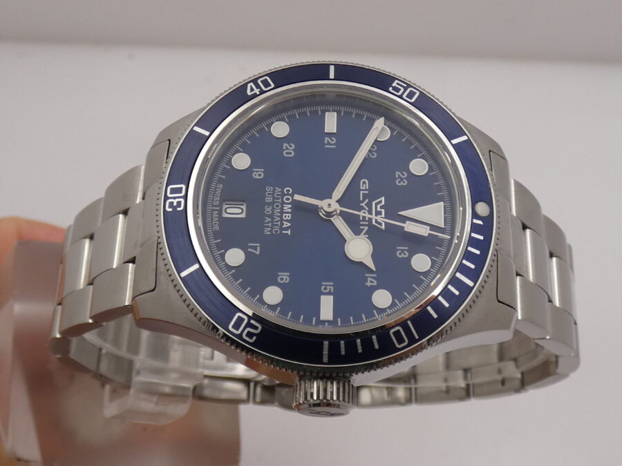 Glycine Combat Sub 36mm BLUE DIAL BOX&PAPERS Automatico Anno 2021 Braccialato - immagine 3