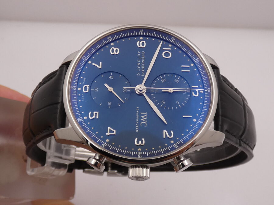 Cronografo IWC Portuguese IW371606 Blue Dial BOX&PAPERS Anno 2020 Automatico TOP CONDITION Acciaio - immagine 3