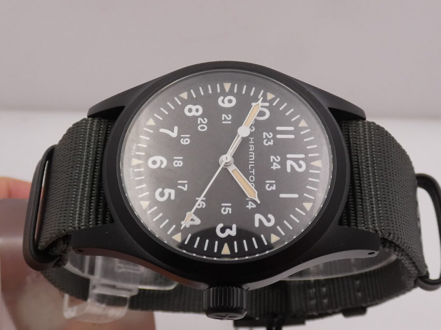 Hamilton Khaki Field Mechanical NEW BOX&PAPERS Carica Manuale Acciaio Black PVD Mai Indossato Ref. H694090 - immagine 3