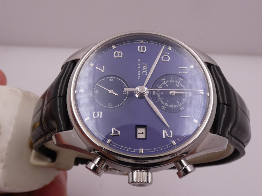 Cronografo IWC Portuguese With PAPERS TOP CONDITION Anno 2019 BLUE DIAL Automatico Acciaio Ref. IW390303 - immagine 4