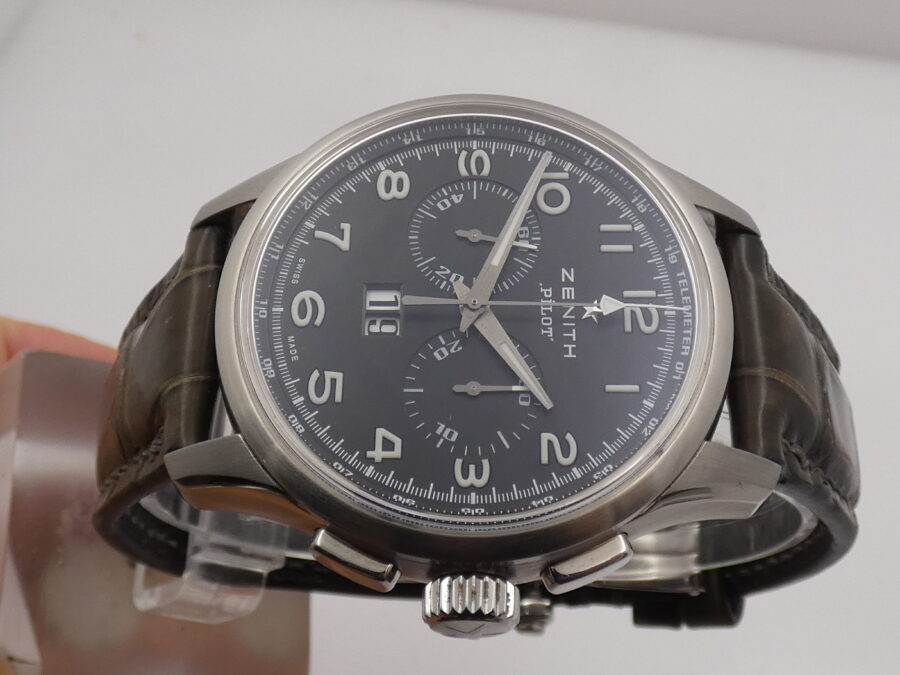 Cronografo Zenith El Primero Big Date Special Pilot 42mm 03.2410.4010 Automatico Acciaio - immagine 3