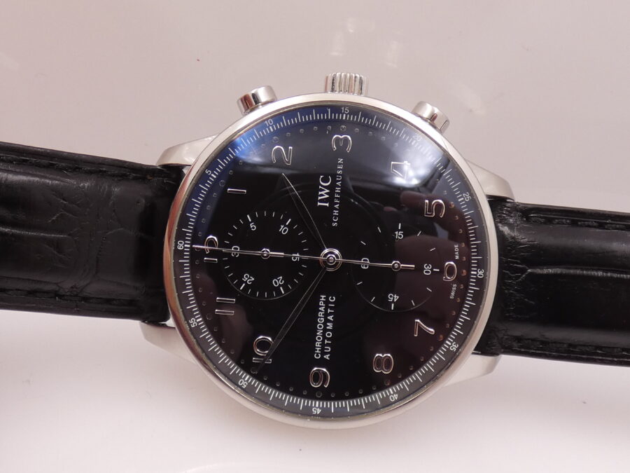 Cronografo IWC Portuguese IW371447 BOX&PAPERS Automatico Anno 2019 Black Dial Acciaio - immagine 4