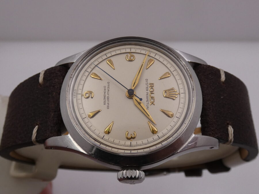 Rolex Oyster Perpetual 34 Rare Oyster Perpetual Big Bubbleback 6332 Ovettone Explorer Dial Automatico ANNO 1963 Acciaio - immagine 4