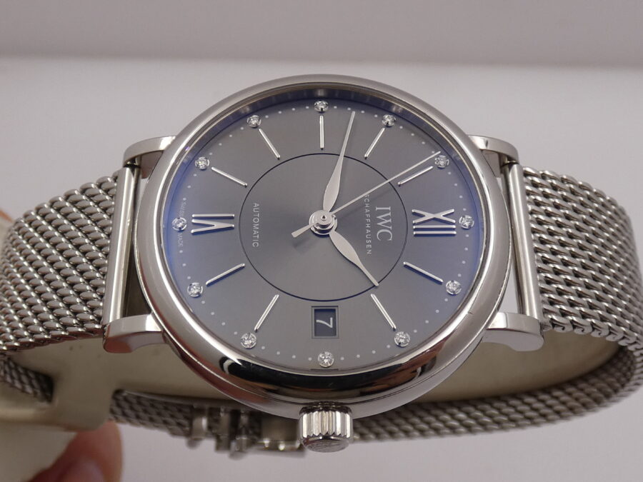 IWC Portofino Automatic 37mm Ardesia DIAMONDS DIAL BOX&PAPERS Anno 2021 IW458110 Bracciale Mesh - immagine 4