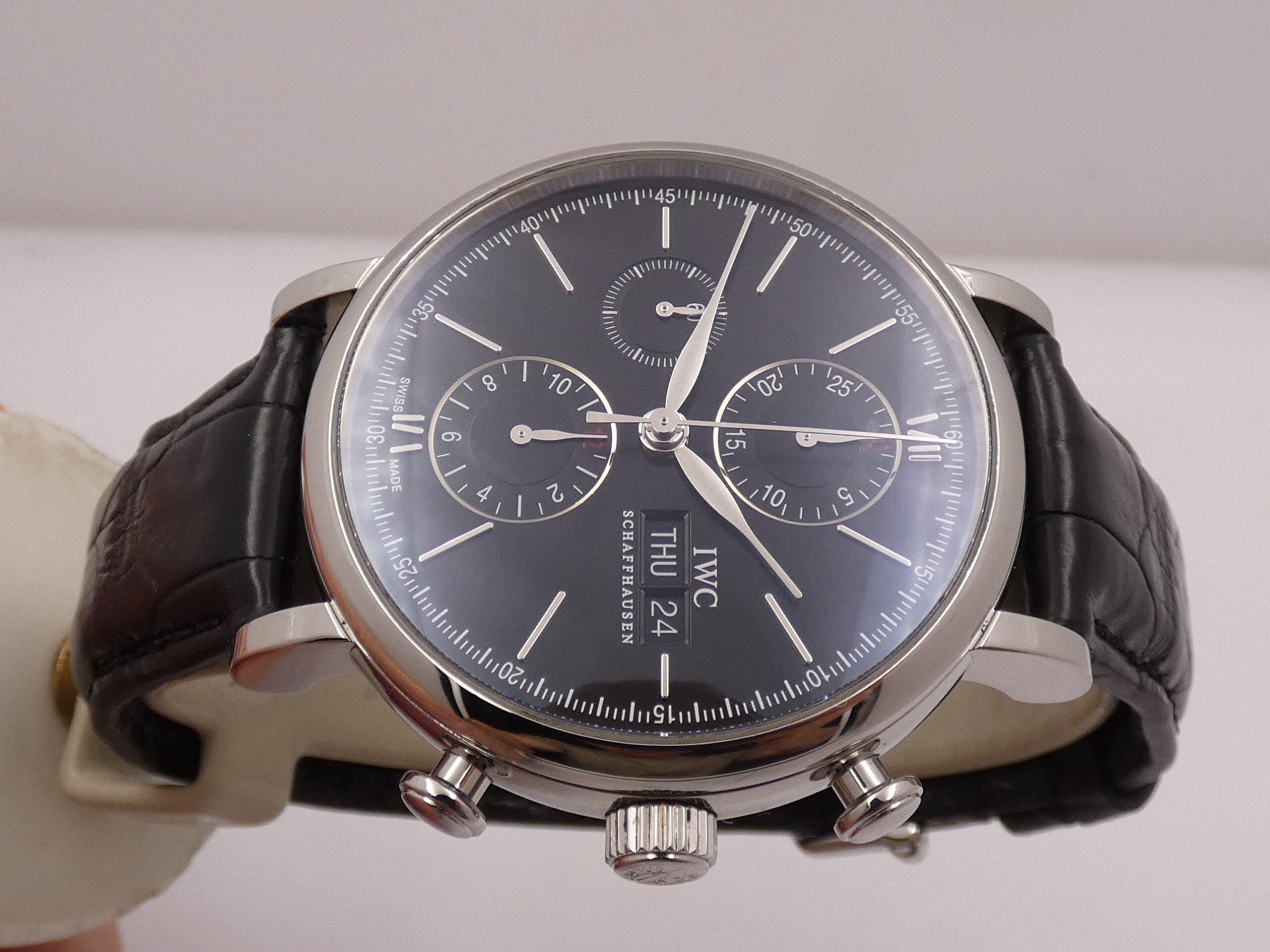 Cronografo IWC Portofino Day-Date IW391008 WITH PAPERS ANNO 2018 Black Dial Automatico Acciaio - immagine 4