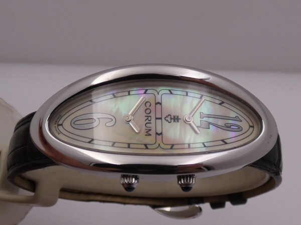 Corum Oval Bi-Time MOP DIAL Dual Crown 137.220.20 Acciaio ANNI 2000 For Ladies