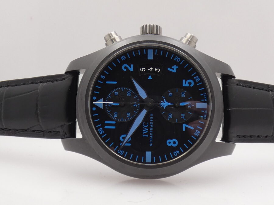 Cronografo IWC Pilot Top Gun Boutique Pilot Edition Flyback Chronograph Blue Index IW388003 BOX&PAPERS Ceramica Automatico Anno 2015 LIKE NEW - immagine 4