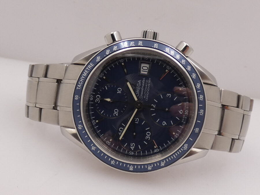 Cronografo Omega Speedmaster Date WITH PAPERS Anno 2017 3212.80.00 BLUE DIAL Automatico Acciaio - immagine 4