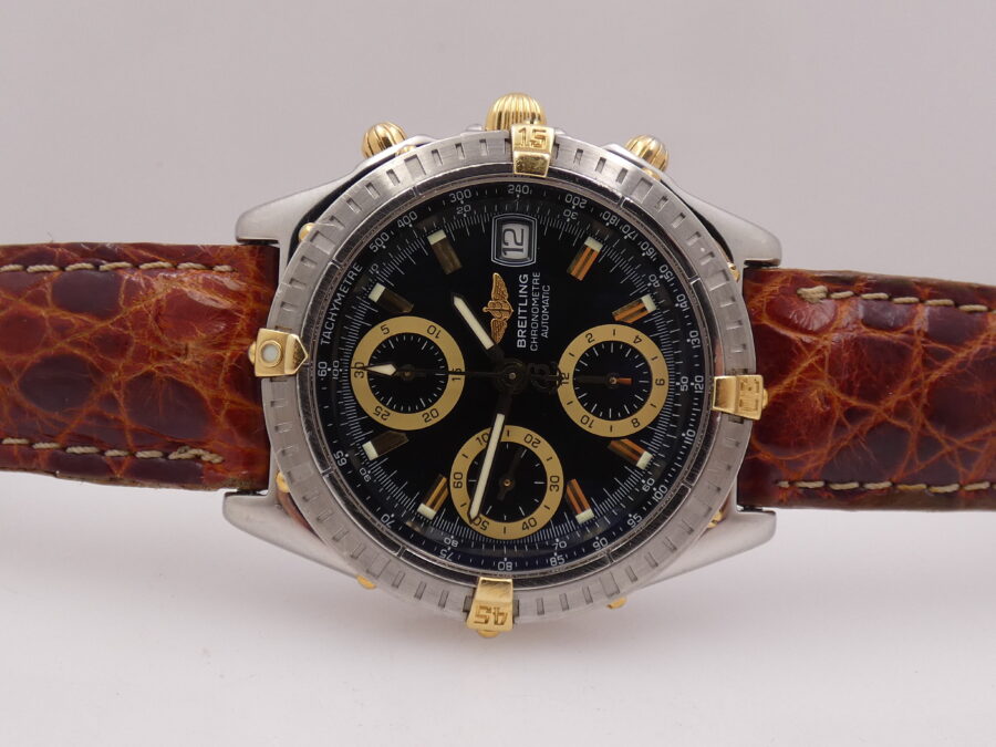 Cronografo Breitling Chronomat  B13352 With BOX & C.O.S.C Acciaio & Oro 18Kt Automatico Anni '2000s - immagine 4