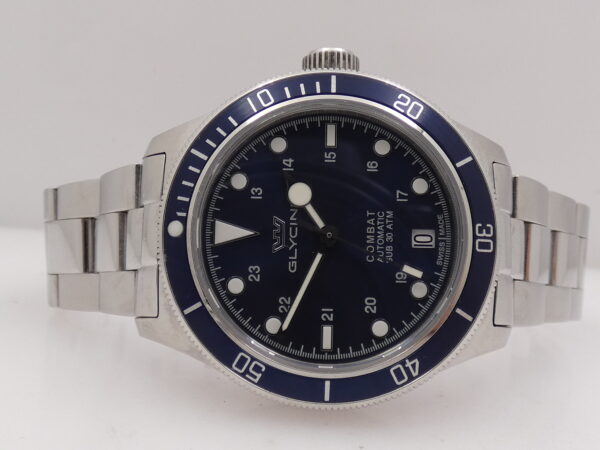 Glycine Combat Sub 36mm BLUE DIAL BOX&PAPERS Automatico Anno 2021 Braccialato