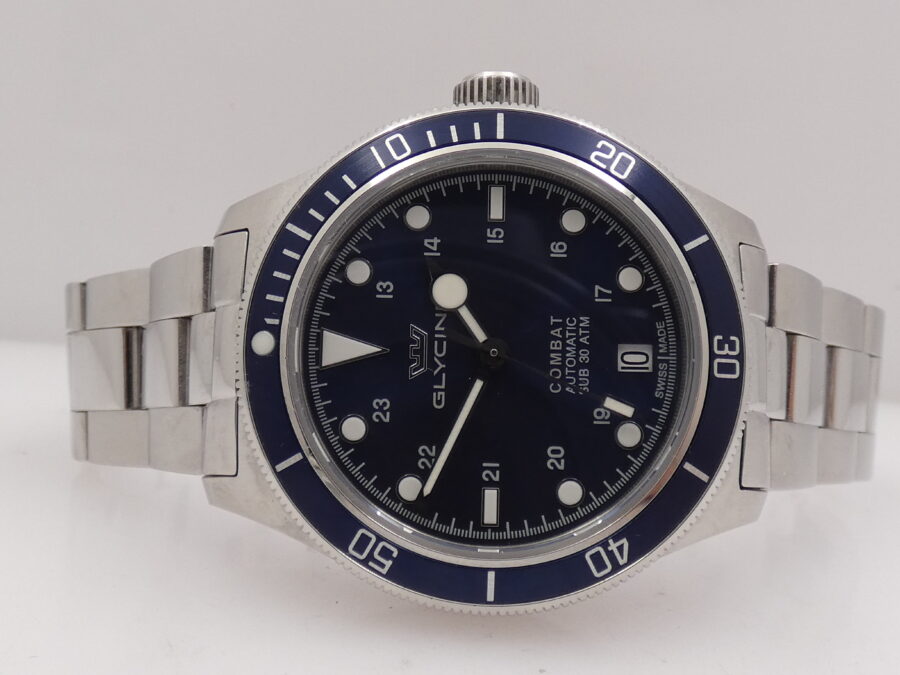 Glycine Combat Sub 36mm BLUE DIAL BOX&PAPERS Automatico Anno 2021 Braccialato - immagine 4