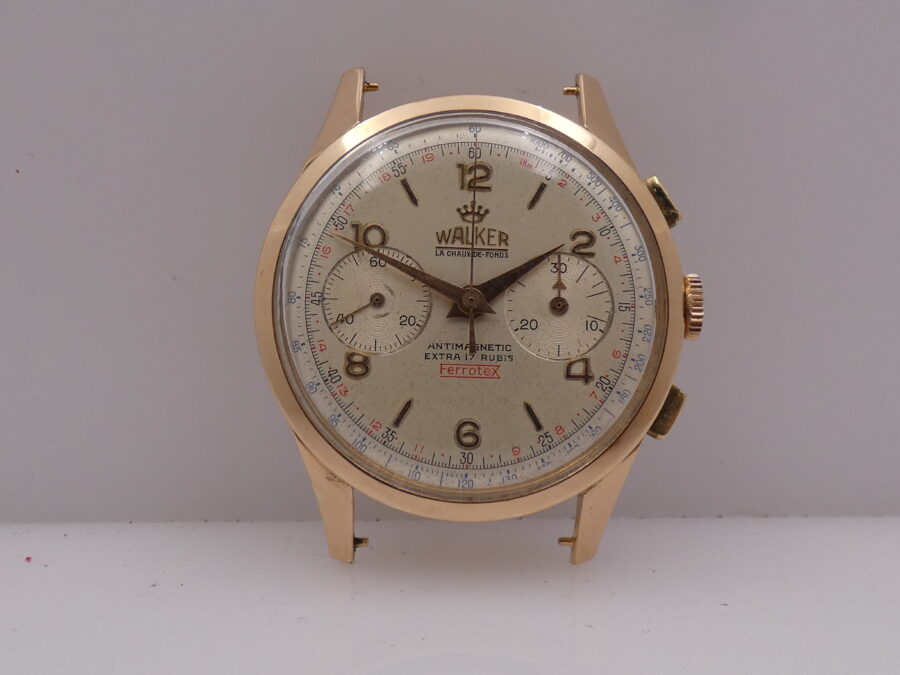 Cronografo Walker Bicompax  Oro Rosa 18Kt Jumbo 38mm Antimagnetico ANNI '50 Carica Manuale Calibro 248 Vintage - immagine 4
