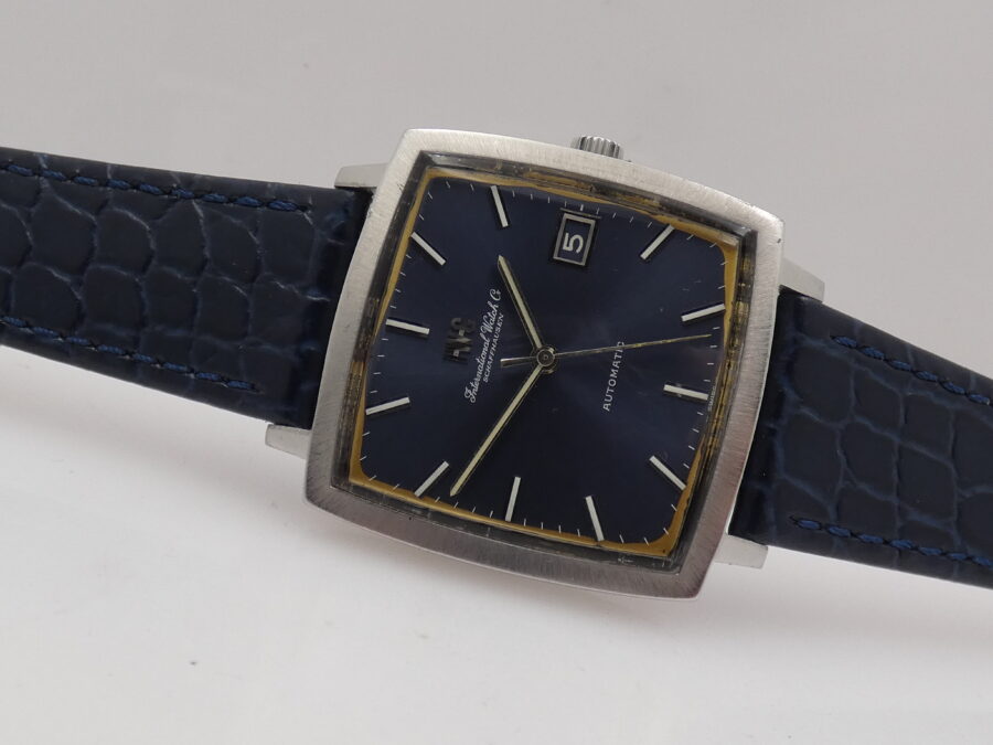 IWC Square 1871 Automatico PELLATON 8541B Blue Dial Anni 70 Acciaio Vintage - immagine 5