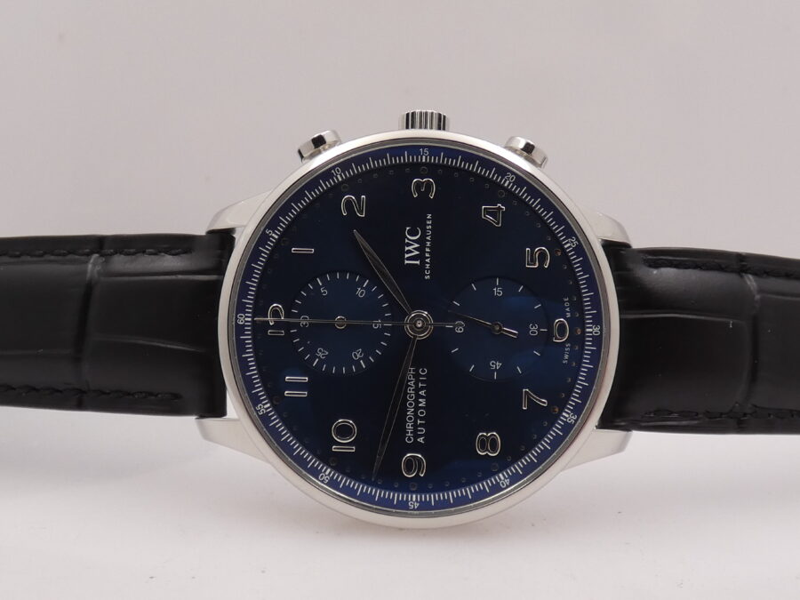 Cronografo IWC Portuguese IW371606 Blue Dial BOX&PAPERS Anno 2020 Automatico TOP CONDITION Acciaio - immagine 4