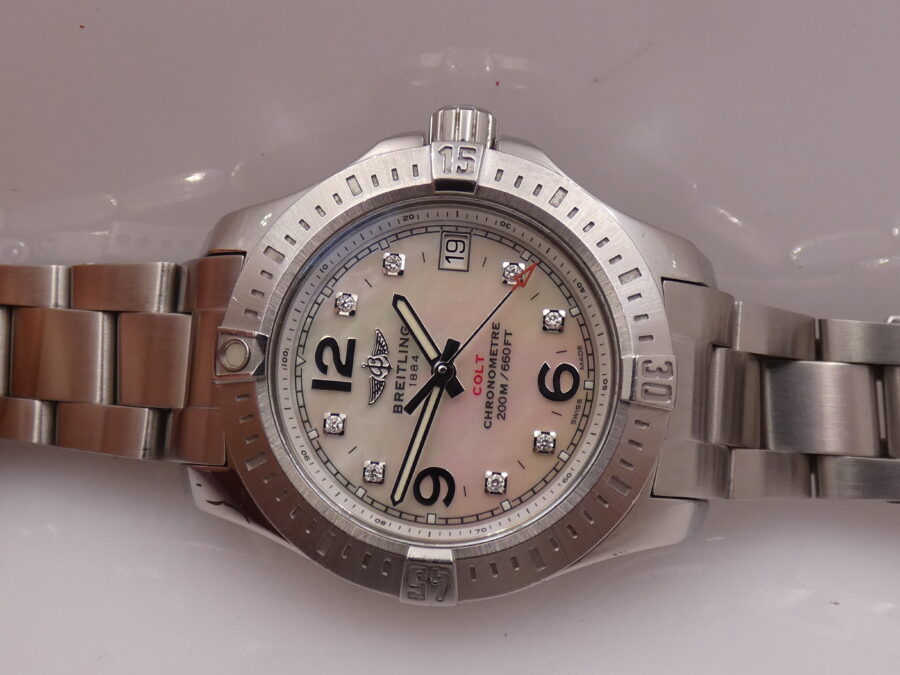 Breitling Colt Lady 33mm MOP & DIAMONDS DIAL FULL SET Anno 2017 BRACCIALATO Ref. A77388 - immagine 5