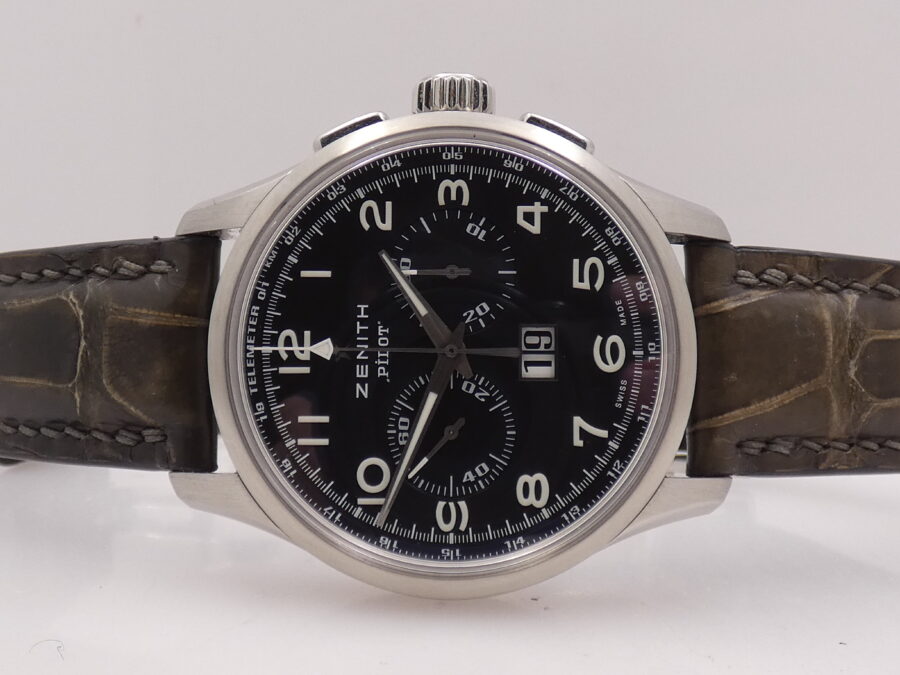 Cronografo Zenith El Primero Big Date Special Pilot 42mm 03.2410.4010 Automatico Acciaio - immagine 4