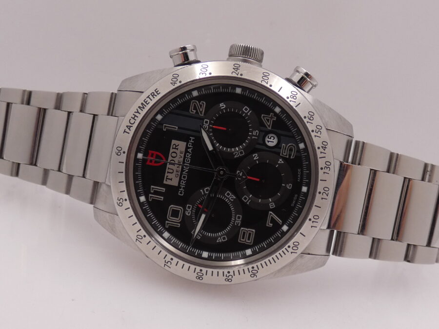 Cronografo Tudor Fastrider Chrono 42000 Black Dial Anno 2013 Automatico Acciaio Braccialato - immagine 5