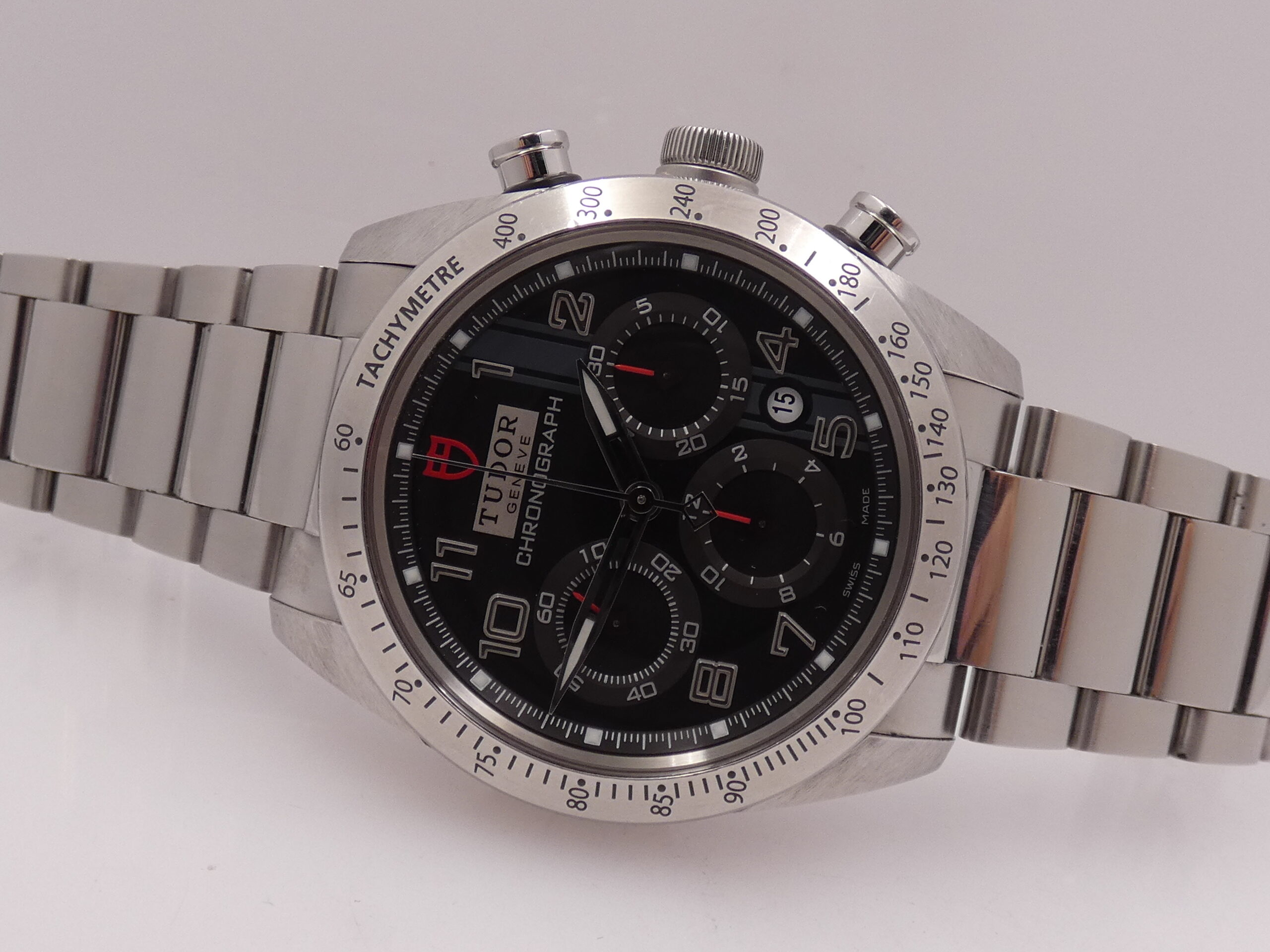 Cronografo Tudor Fastrider Chrono 42000 Black Dial Anno 2013 Automatico Acciaio Braccialato - immagine 5