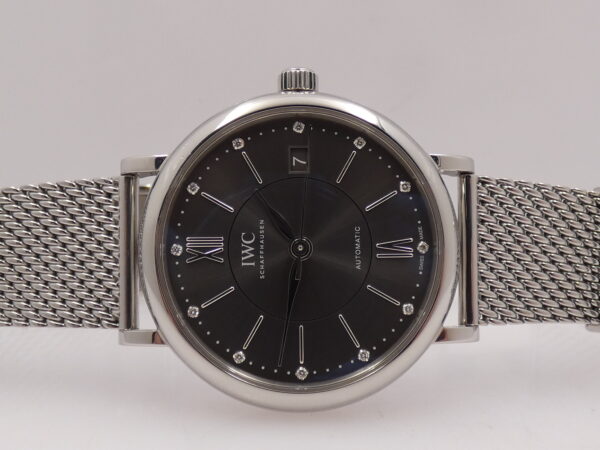 IWC Portofino Automatic 37mm Ardesia DIAMONDS DIAL BOX&PAPERS Anno 2021 IW458110 Bracciale Mesh