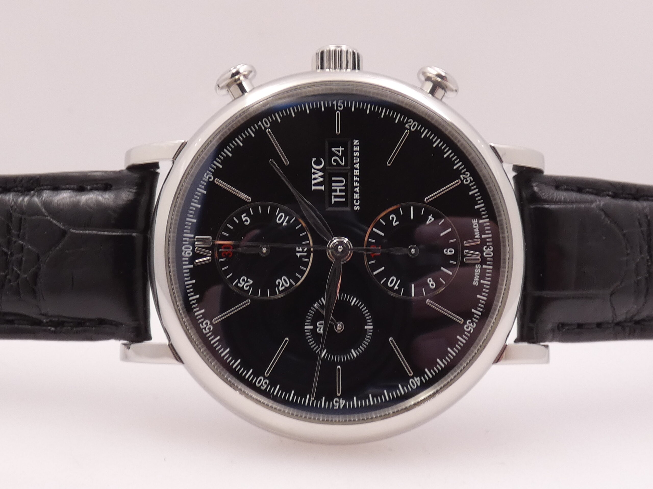 Cronografo IWC Portofino Day-Date IW391008 WITH PAPERS ANNO 2018 Black Dial Automatico Acciaio - immagine 5