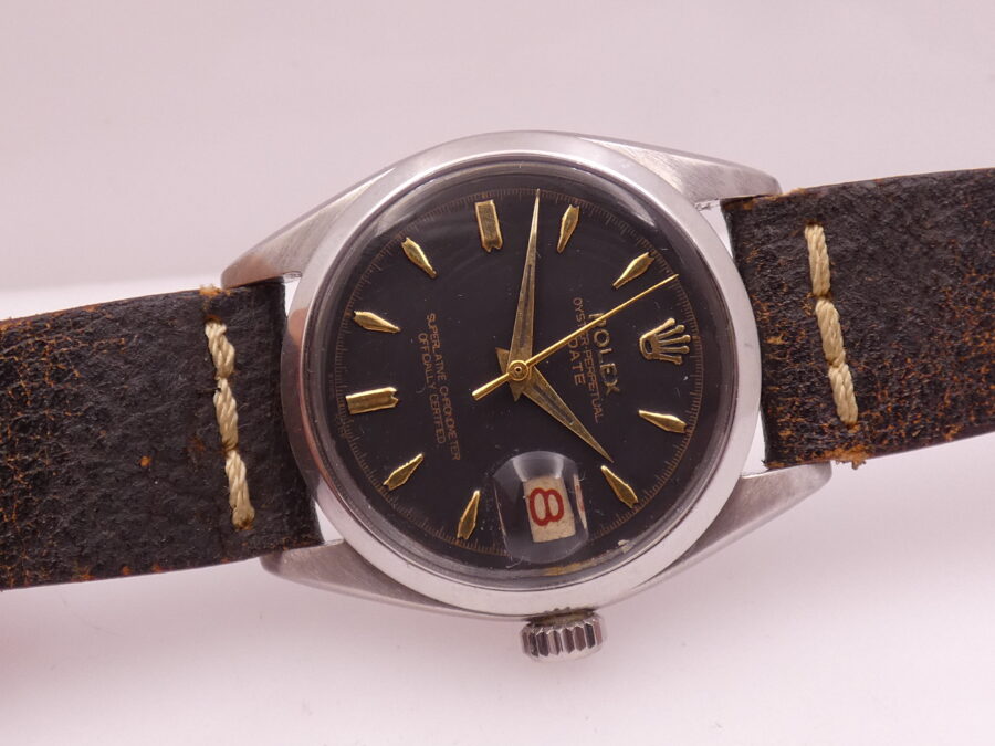 Rolex Oyster Perpetual Date 6534 GILT DIAL Roulette ANNO 1959 Automatico Acciaio Rotore a Farfalla - immagine 5