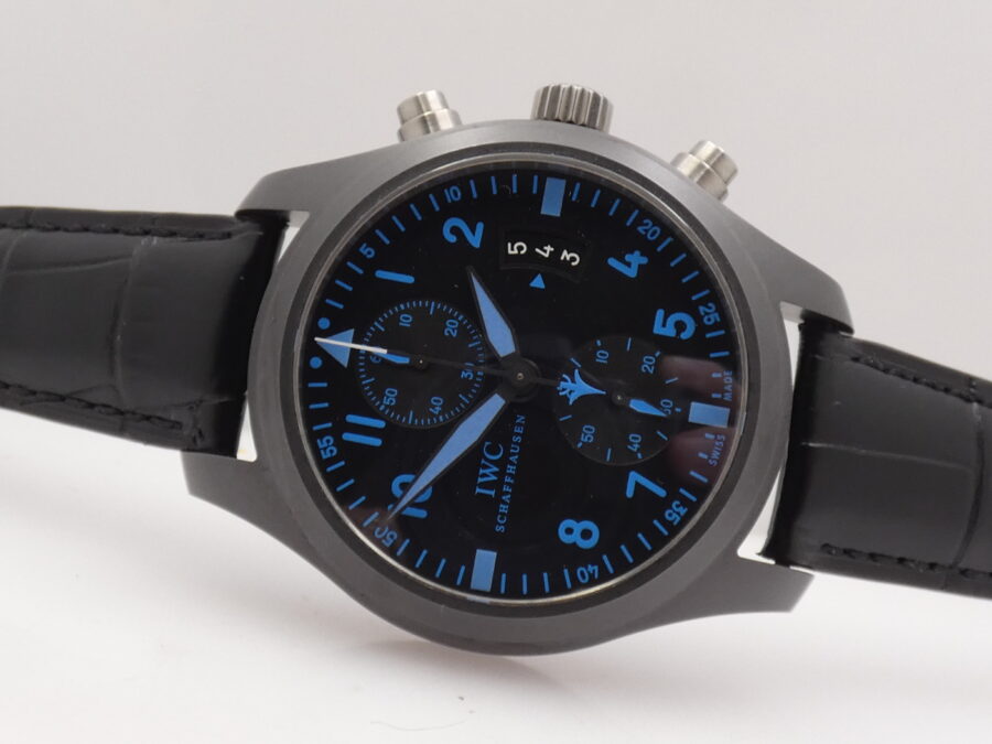 Cronografo IWC Pilot Top Gun Boutique Pilot Edition Flyback Chronograph Blue Index IW388003 BOX&PAPERS Ceramica Automatico Anno 2015 LIKE NEW - immagine 5