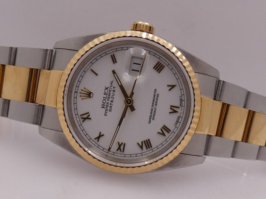 Rolex Datejust 36 16233 TOP CONDITION Oro Massiccio 18Kt & Acciaio BOX&PAPERS ITALIA Anno 1991 Mai Lucidato - immagine 5