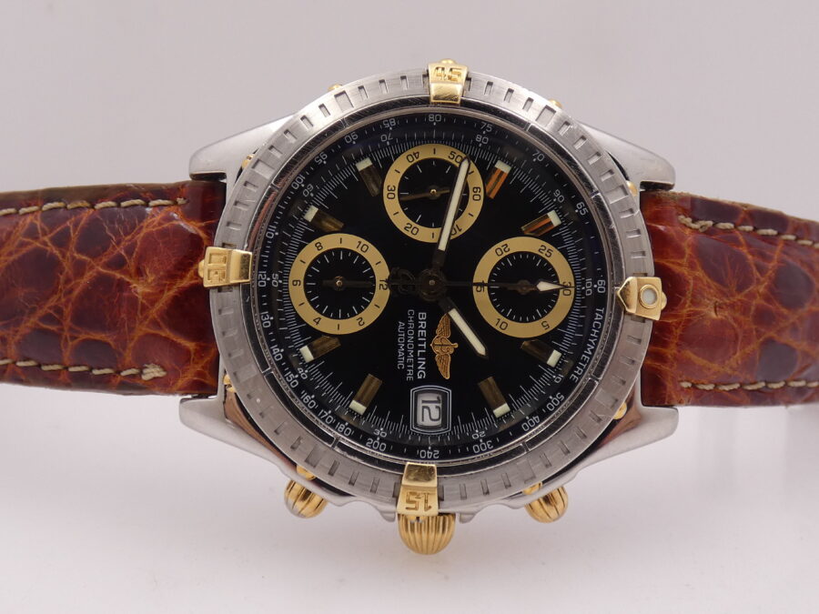 Cronografo Breitling Chronomat  B13352 With BOX & C.O.S.C Acciaio & Oro 18Kt Automatico Anni '2000s - immagine 5