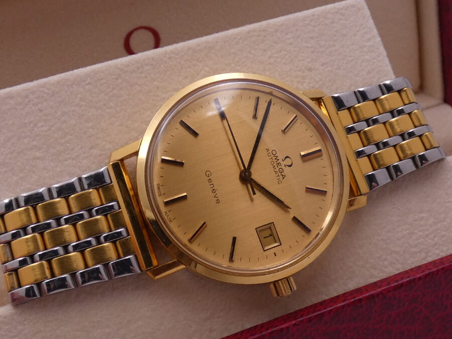 Omega Genève From 1972 Automatic Date 18Kt G.F. TOP CONDITION Ref. 166.763 Braccialato - immagine 5