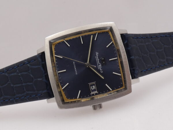 IWC Square 1871 Automatico PELLATON 8541B Blue Dial Anni 70 Acciaio Vintage