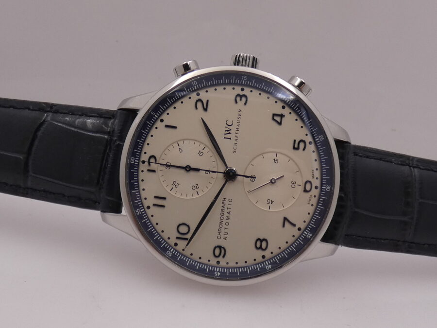 Cronografo IWC Portuguese Bucherer Blue Edition BOX&PAPERS Anno 2020 Automatico Acciaio IW371492 EDIZIONE LIMITATA 365pz - immagine 6