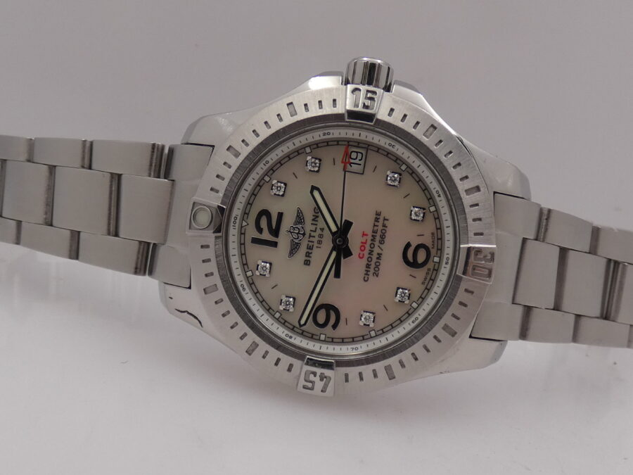 Breitling Colt Lady 33mm MOP & DIAMONDS DIAL FULL SET Anno 2017 BRACCIALATO Ref. A77388 - immagine 6