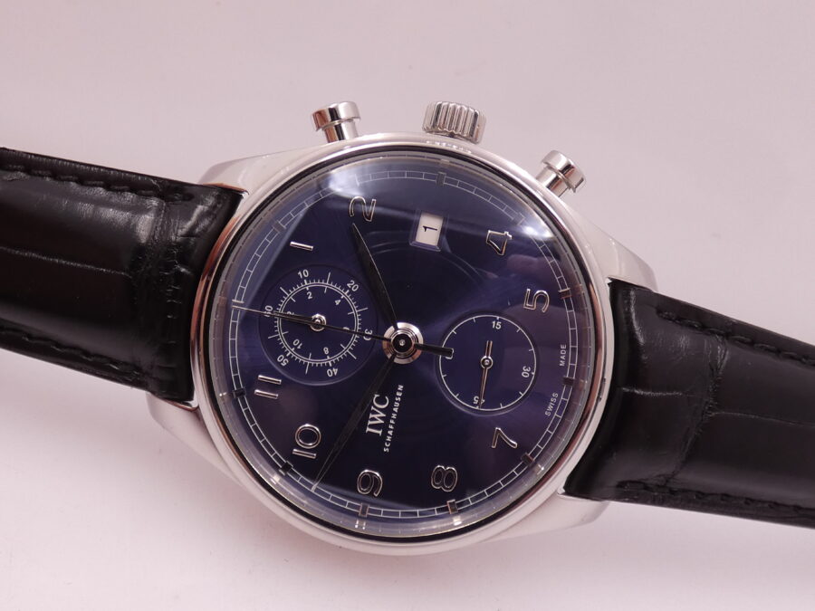 Cronografo IWC Portuguese With PAPERS TOP CONDITION Anno 2019 BLUE DIAL Automatico Acciaio Ref. IW390303 - immagine 6
