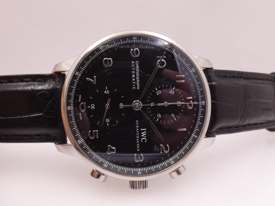 Cronografo IWC Portuguese IW371447 BOX&PAPERS Automatico Anno 2019 Black Dial Acciaio - immagine 6