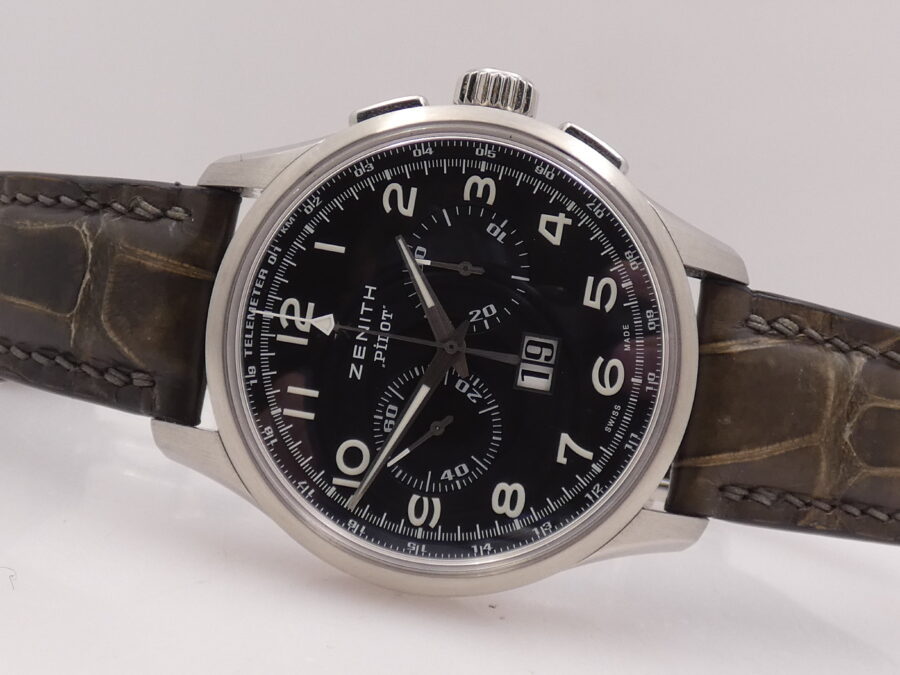 Cronografo Zenith El Primero Big Date Special Pilot 42mm 03.2410.4010 Automatico Acciaio - immagine 5