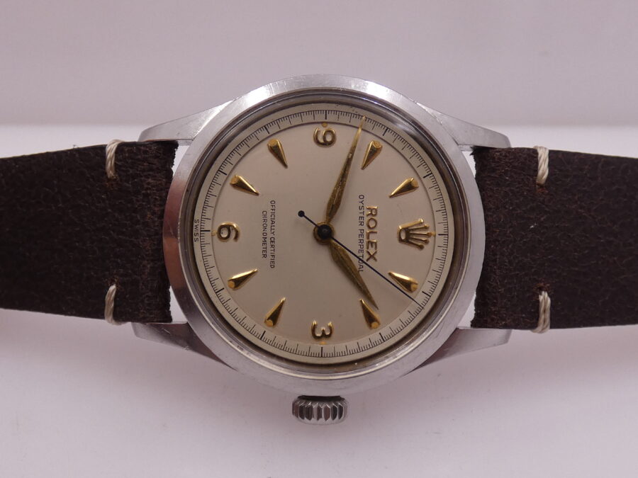 Rolex Oyster Perpetual 34 Rare Oyster Perpetual Big Bubbleback 6332 Ovettone Explorer Dial Automatico ANNO 1963 Acciaio - immagine 6