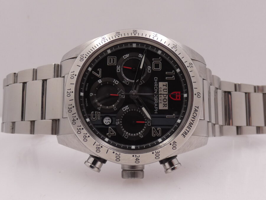 Cronografo Tudor Fastrider Chrono 42000 Black Dial Anno 2013 Automatico Acciaio Braccialato - immagine 6