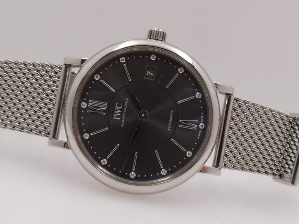 IWC Portofino Automatic 37mm Ardesia DIAMONDS DIAL BOX&PAPERS Anno 2021 IW458110 Bracciale Mesh