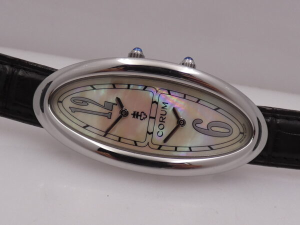 Corum Oval Bi-Time MOP DIAL Dual Crown 137.220.20 Acciaio ANNI 2000 For Ladies