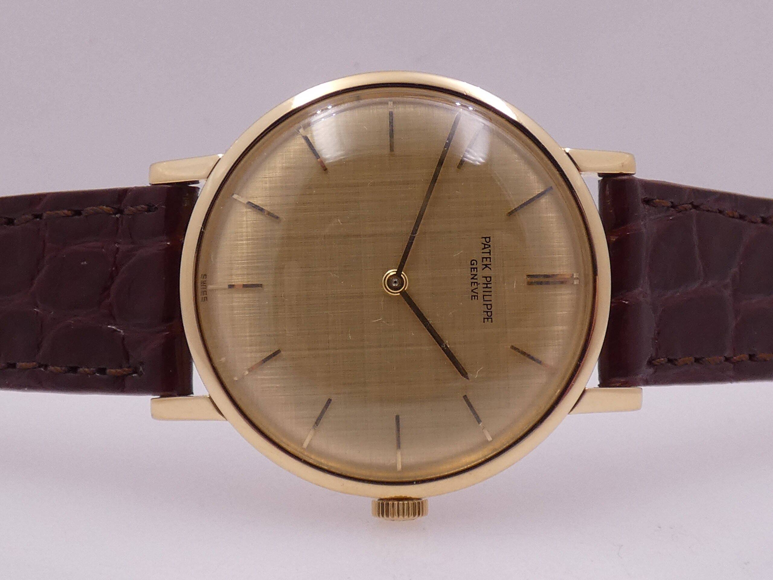 Patek Philippe Calatrava 3426 Oro Massiccio18Kt Texured Dial ANNO 1965 Manuale Vintage - immagine 6