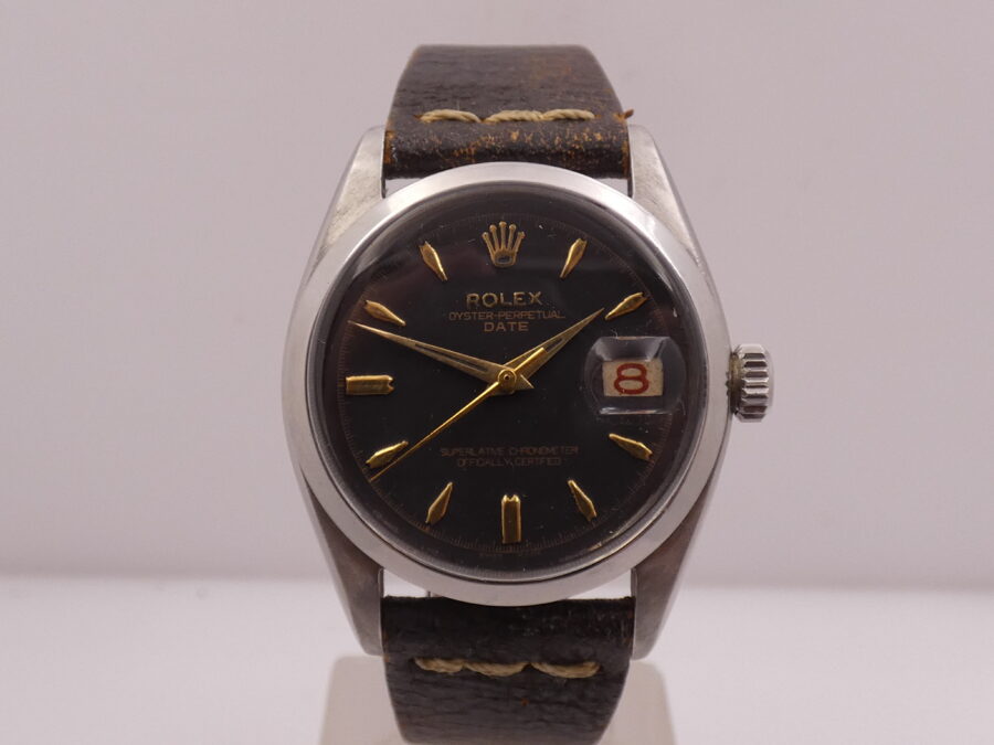 Rolex Oyster Perpetual Date 6534 GILT DIAL Roulette ANNO 1959 Automatico Acciaio Rotore a Farfalla - immagine 6