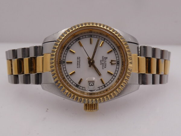 Bulova Super Seville Date Lady 26mm 18Kt G.F. & Acciaio Automatico Anni 90 Bracciale President
