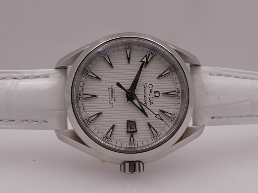 Omega Seamaster Aqua Terra Co-Axial 34mm With PAPERS Ottobre 2023 White Dial Automatico Acciaio TOP CONDITION For Ladies !!! - immagine 6