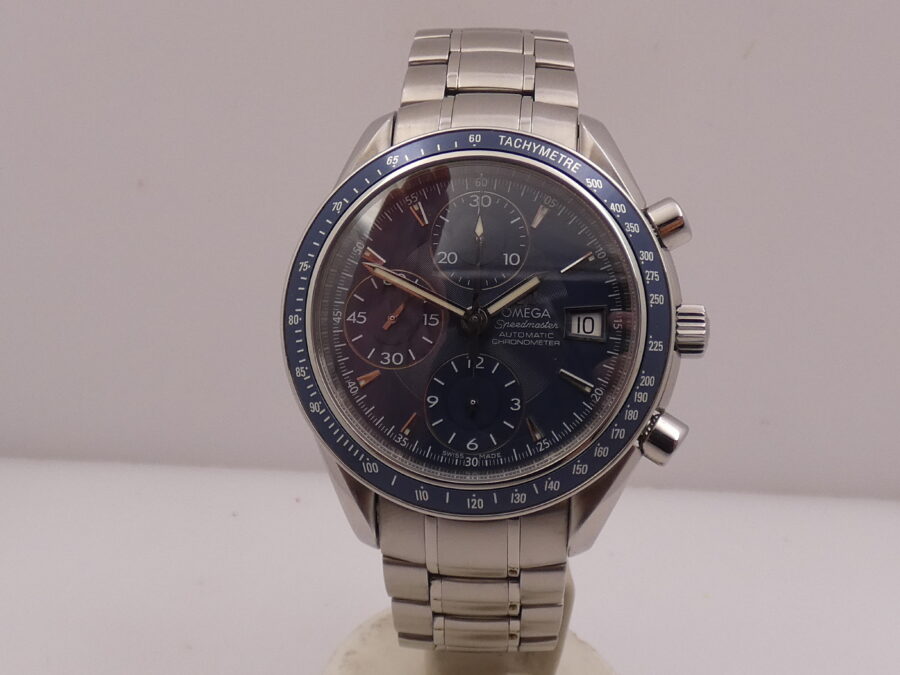 Cronografo Omega Speedmaster Date WITH PAPERS Anno 2017 3212.80.00 BLUE DIAL Automatico Acciaio - immagine 6