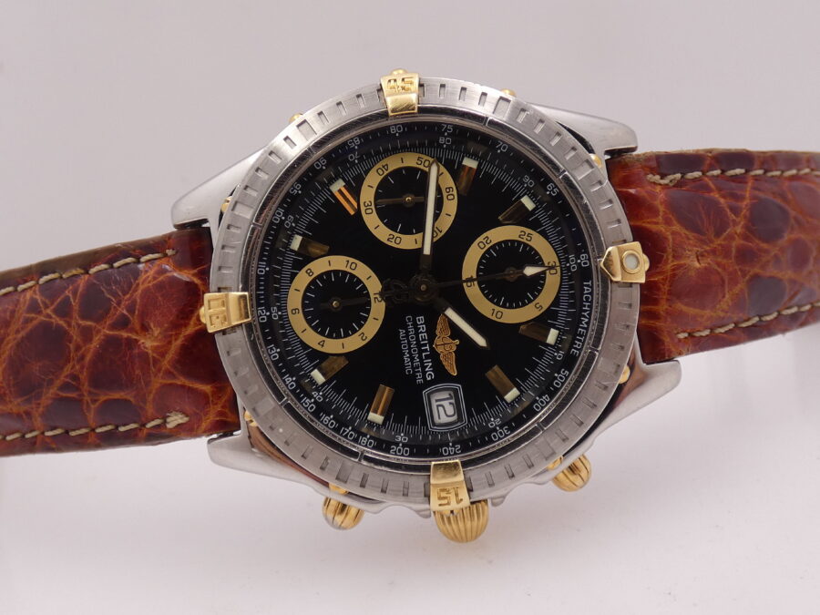 Cronografo Breitling Chronomat  B13352 With BOX & C.O.S.C Acciaio & Oro 18Kt Automatico Anni '2000s - immagine 6